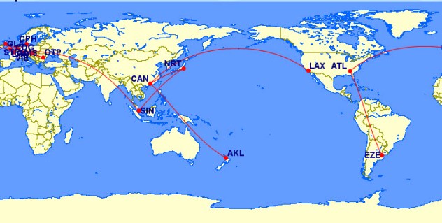Flight of our RTW Trip