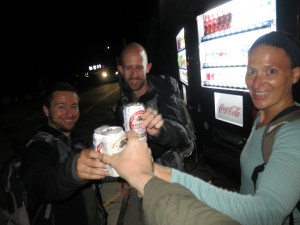 Toasting with a beer!