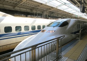 Awesome train pulling into the station in Tokyo