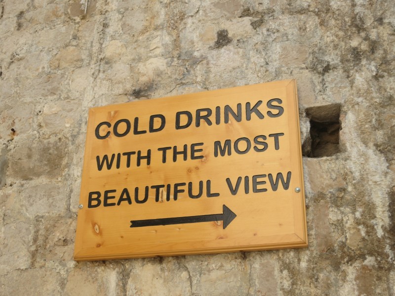 Sign found in the Old City leading us to the perfect bar